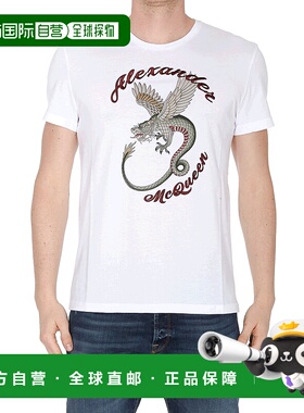 【99新未使用】香港直邮Alexander McQueen 飞龙logo印花T恤 6095