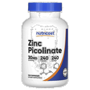香港直邮Nutricost,吡啶甲酸锌，30 毫克，240 粒胶囊