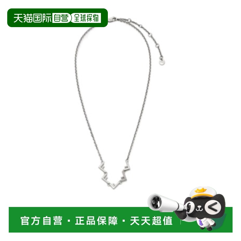 香港直邮Fendi 芬迪 男士 F 图案项链 7AJ734A44G字母水晶银色
