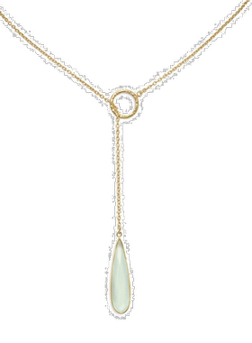 自营liv oliver18k 金玉髓梨形吊坠套索项链 - 金 美国奥莱直发