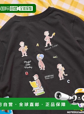 1h可退 日本直邮FREAK'S STORE女士全棉乔治猴刺绣宽松T恤 112124