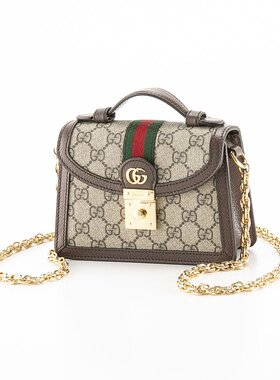 日本直邮GUCCI GG Supreme OPHIDIA 迷你链条单肩包 696180 96IWG