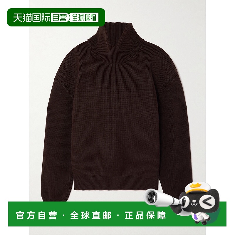 1h可退 香港直邮Saint Laurent 圣罗兰 女士 罗纹羊毛高领毛衣 84