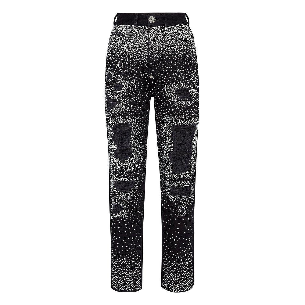 philipp plein【美国奥莱】直发 牛仔裤 男友款 水晶 - 夏夜