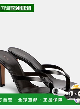 1h可退 香港直邮潮奢 The Row 女士 Sacha 皮质人字拖 black黑色