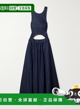 香港直邮ZIMMERMANN 女士 Illuminate 剪口牛仔中长连衣裙 4486DS