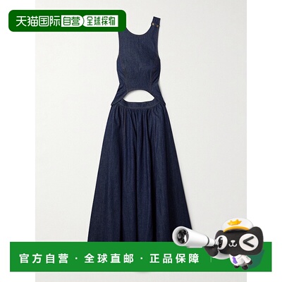 香港直邮ZIMMERMANN 女士 Illuminate 剪口牛仔中长连衣裙 4486DS