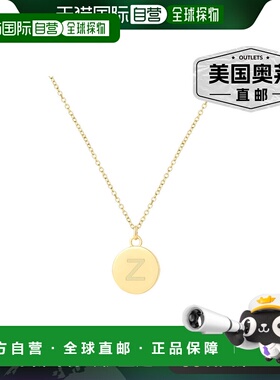 savvy cie jewels18K 镀金纯银圆形字母吊坠带链条 - 字母 z 【美