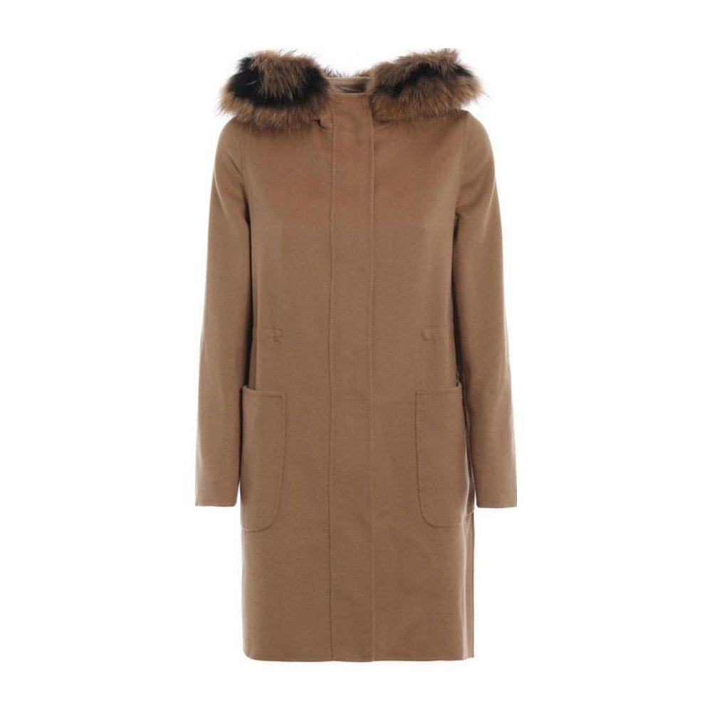MAX MARA 女士外套 6086038906019 AW2020 棕色 戴帽拉链大衣
