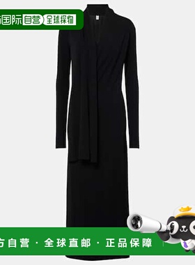 1h可退 香港直邮潮奢 TOTÊME 女士 围巾领针织长款连衣裙