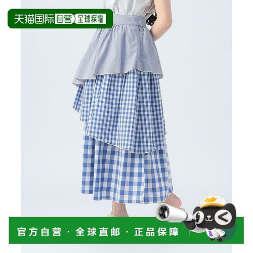 1h可退 日本直邮BEAMS HEART 女士格纹拼色荷叶边长裙 4327018241