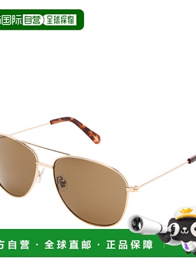 自营Fossil Men's Aviator Sunglasses - gold 美国奥莱直发