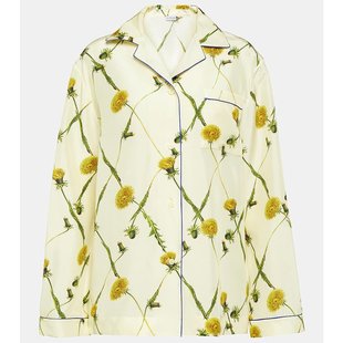 女士 巴宝莉 花朵真丝府绸衬衫 式 001302 潮奢 睡衣 Burberry