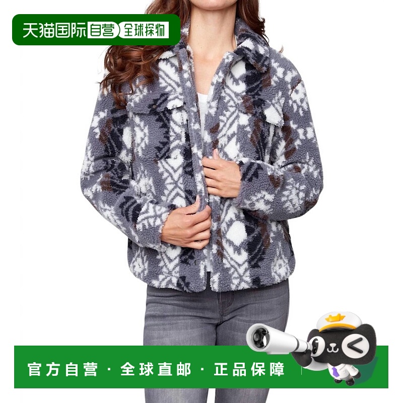 自营 charlie bPrinted Sherpa Short Jacket In Charcoal - char - 封面