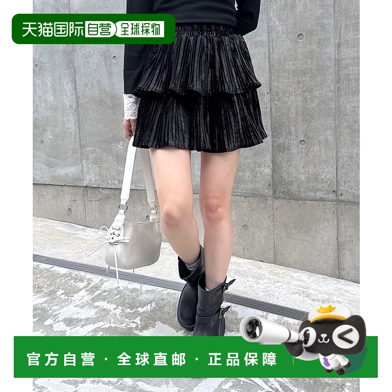 1h可退 日本直邮mline 女装 优雅缎面多层迷你裙 MLZ1052101A0003