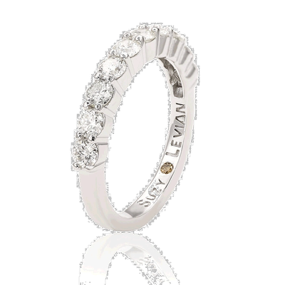 自营 Suzy Levian 14K 白金 1 克拉钻石永恒半戒 - 白色 美国奥莱