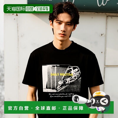 1h可退 日本直邮SLICK 男士达尔马提亚犬图案印花短袖T恤 5230111