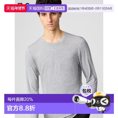 日潮跑腿UNIQLO优衣库 保暖 Heattech 羊绒混纺圆领T恤七分袖 487