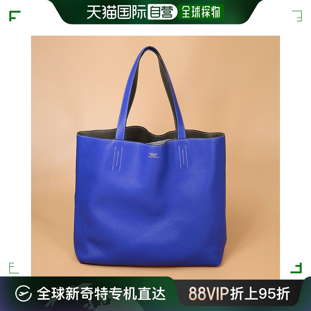 香港直发hermes爱马仕女士单肩包蓝色柔软大容量百搭休闲通勤