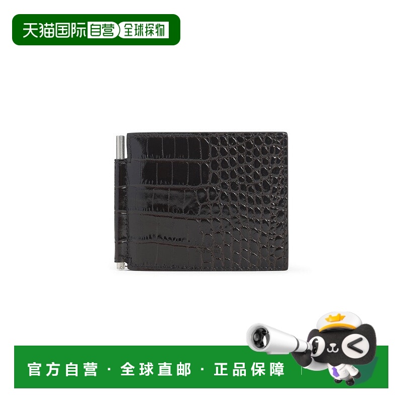 自营tom fordBrown Calf Leather Wallet - black 美国奥莱直发