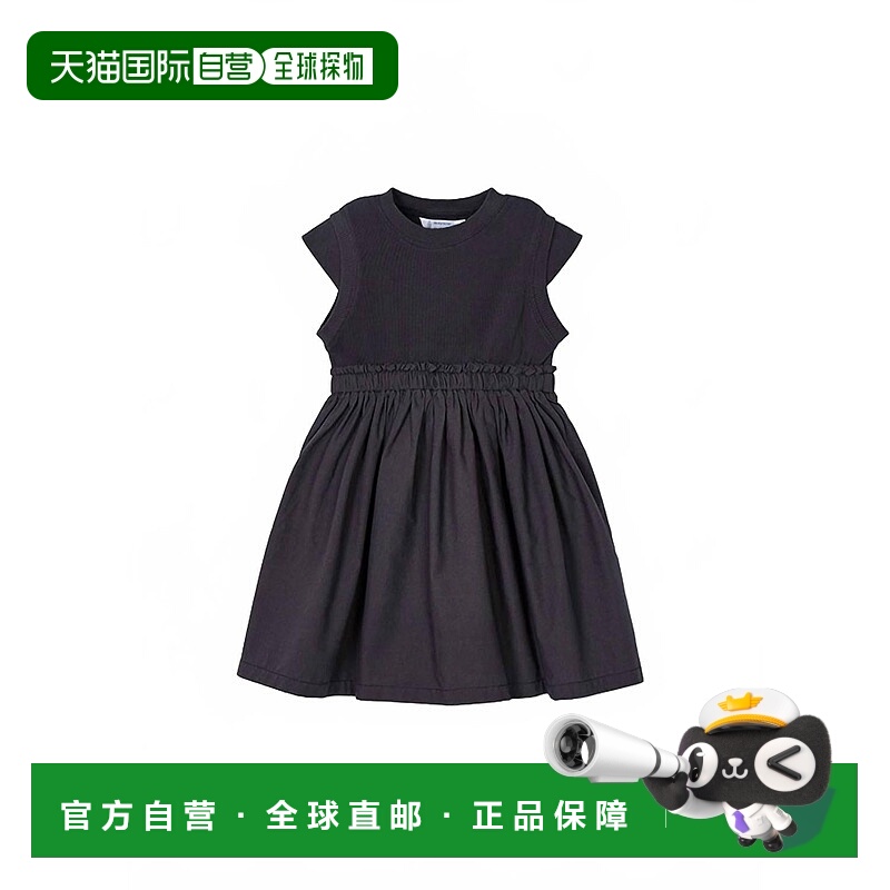自营mayoralGirls' Cap Sleeve Combined Dress In Antracita - a