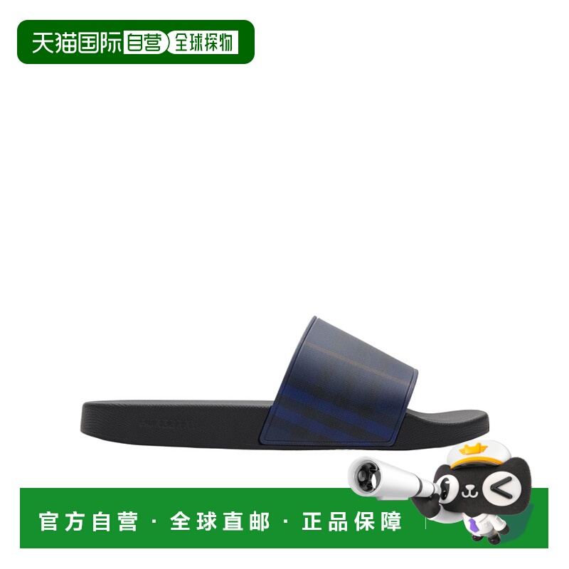 香港直邮BURBERRY 男士拖鞋 81075151 SS2025 蓝色 格纹拖鞋