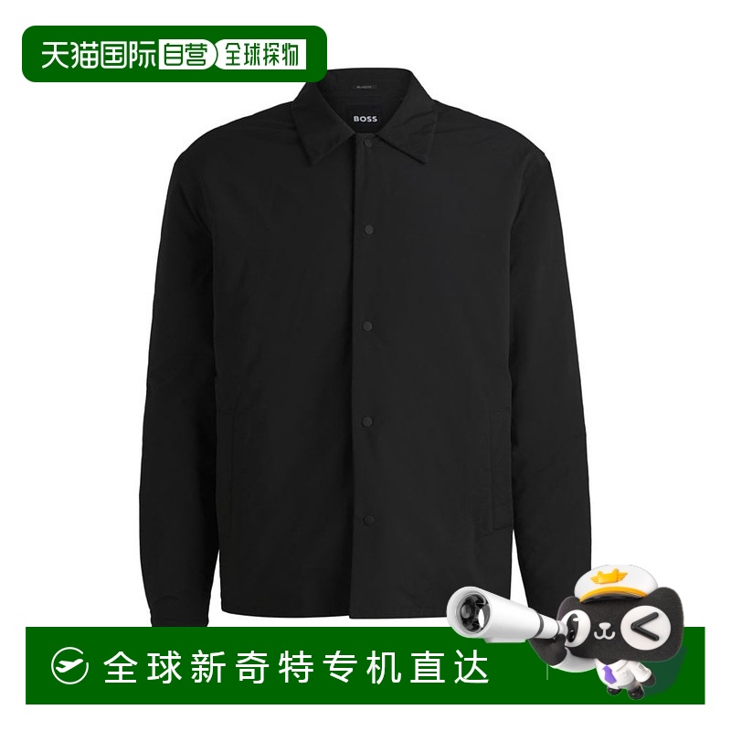 自营bossRelaxed-fit overshirt with lightweight padding - bla