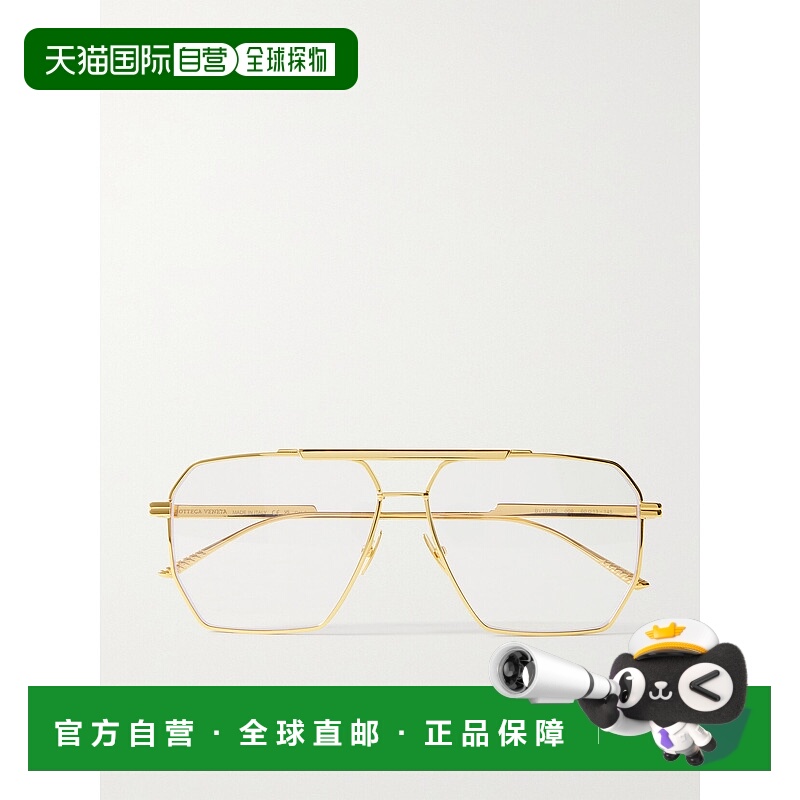 1h可退 香港直邮Bottega Veneta 葆蝶家 男士 金色眼镜 BV1012S