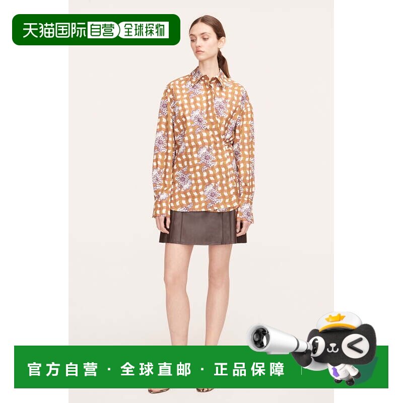 自营rebecca taylor素食皮革迷你裙-胡桃木 美国奥莱直发半身裙