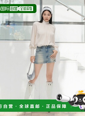 1h可退 日本直邮tiara 女装 2way褶饰领缎面衬衫 A0153FB221