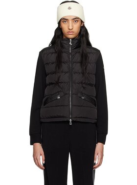 潮奢 Moncler 盟可睐 女士 黑色拼接羽绒夹克 J20938G0000389ALE