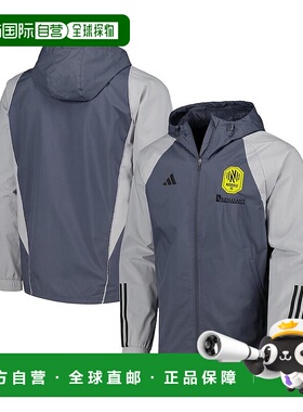 1h可退 【美国直邮】adidas 男士炭灰色 Nashville SC 全天候拉链