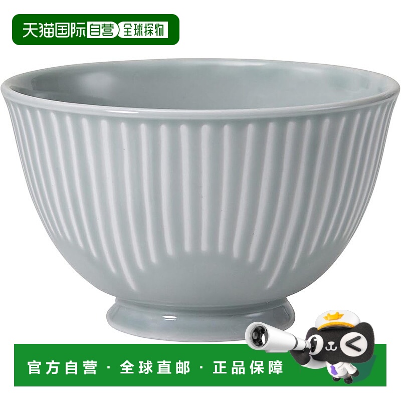 【日本直邮】波佐见烧饭碗 容量约630毫升 花朵图案 灰色 日本制