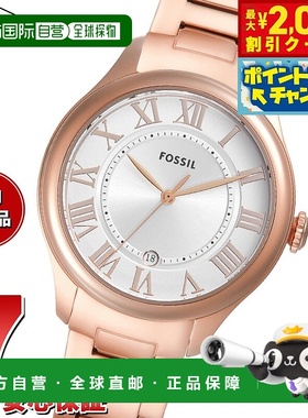日本直邮FOSSIL 女士 GILMORE 手表带日期玫瑰金色不锈钢手表 ES5