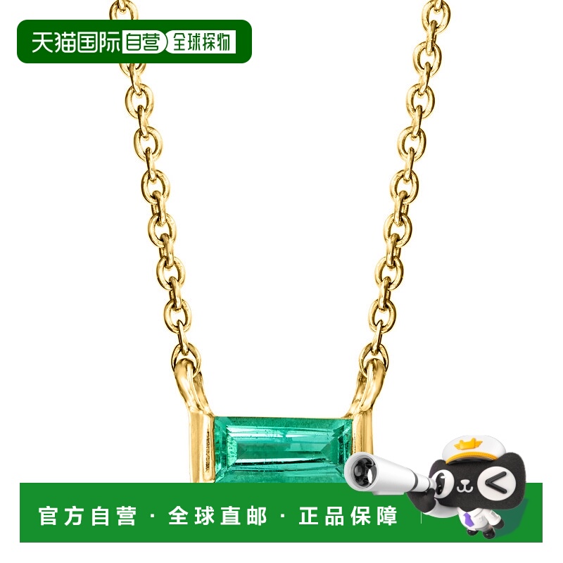 自营 ross-simons14 克拉黄金罗斯-西蒙斯祖母绿项链。 16 英寸 -