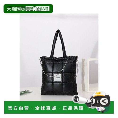 日本直邮jouetie 女士金属感绗缝平底托特包附球链肩带 JUT81540B
