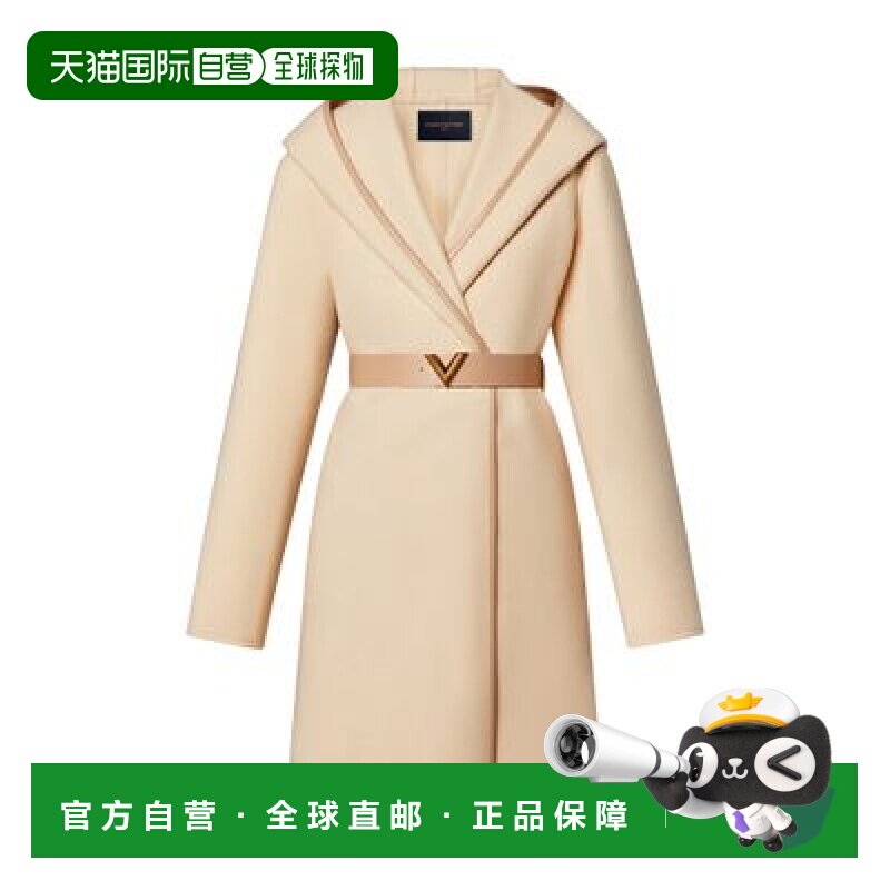 自营1h可退 欧洲直邮LOUIS VUITTON路易威登女双面连帽双排扣大衣