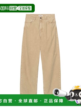 自营欧洲直邮Carhartt WIP Brandon女士卡其棕棉拉链门襟长裤