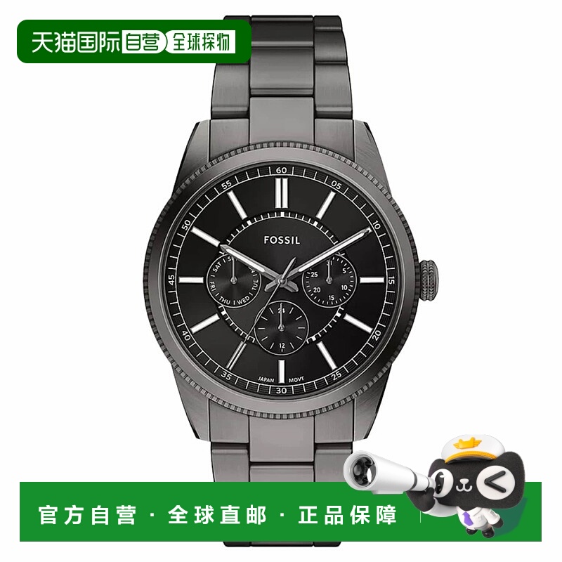 自营Fossil男士皮尔森黑色表盘手表-黑色 美国奥莱直发