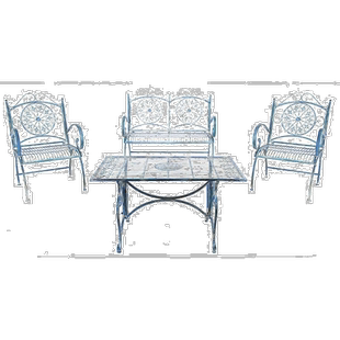 自营 safavieh苏菲4件套-古董蓝 美国奥莱直发户外