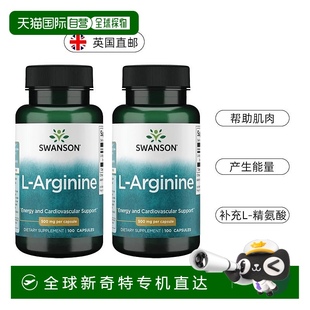 欧洲直邮Swanson斯旺森L 左旋精氨酸胶囊500mg男性健身一氧化氮