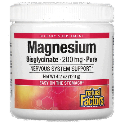 香港直发Natural factors双甘氨酸镁膳食补充剂120g实验室吸收
