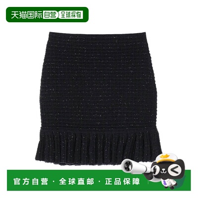 1h可退 欧洲直邮SELF-PORTRAIT 女士半身裙AW23157MSKBBLACKa字裙