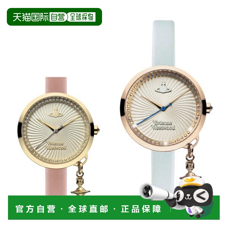 日本直邮Vivienne Westwood 女士蝴蝶结手表 蓝色和粉色 [VV139]