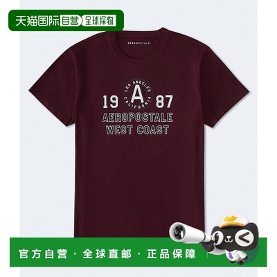 自营Aeropostale西海岸图案T恤-深红色607 美国奥莱直发