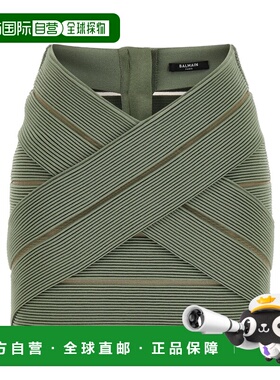 1h可退 香港直邮Balmain V字腰半身裙 GF0LBB48KJ75