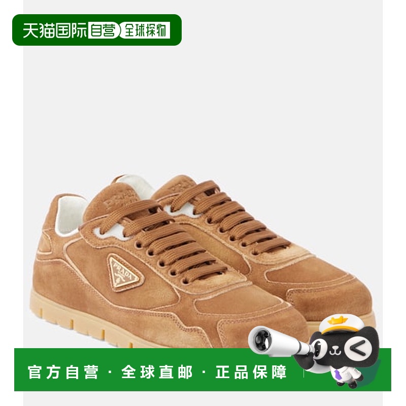1h可退 香港直邮Prada 普拉达 女士 登山绒面革运动鞋 beige米色