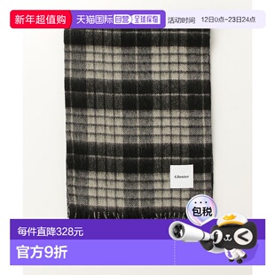 1h可退 日本直邮GLOSTER 男女同款 羊绒混纺双面可穿格纹围巾 501