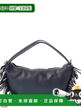 自营 persaman new yorkPersaman纽约Dua流苏皮革单肩包-蓝色 美