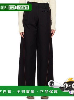 1h可退 香港直邮潮奢 Kijun 女士 黑色滚边长裤 23PFW303B